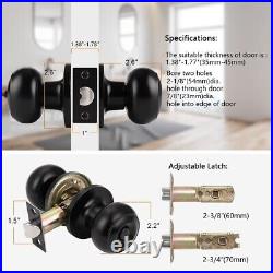 10PK Probrico Matte Black Door Knob for Bed/Bath, Ball, Keyless Privacy Lockset