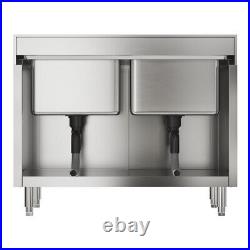 110cm Double Bowls Kitchen Commercial Kitchen Stainless Steel Sink With Doors