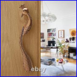 12-Inches Rose Gold Finish Peacock Shape Main Door Handle (Pack of 1 Left Side)