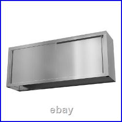 2 Tiers Commercial Wall Hanging Stainless Steel Cabinet With Double Sliding Door