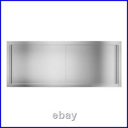 2 Tiers Commercial Wall Hanging Stainless Steel Cabinet With Double Sliding Door