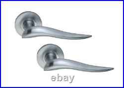 5 Sets of Satin Quality Internal Door Handles Heavy Duty Sprung Lever on Rose