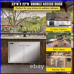83 X 55 CM Bbq Door Double Access Door Outdoor Kitchen Polished Commercial