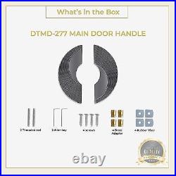 8-inch Heavy Duty Matte Black Finish Round Shape Main Door Handle Set of 1