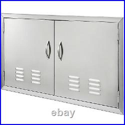 91x53cm BBQ Door Double Access Door With Vent Handle Rust Resistant Commercial
