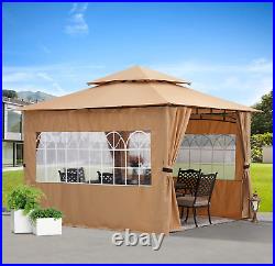 ABCCANOPY 2.5x2.5M Commercial Gazebos With Side Panels And Door Wall for Patios