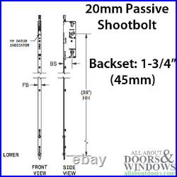 Amesbury Passive P2000 Multipont Lock Lower Shootbolt Assembly 20mm Faceplate