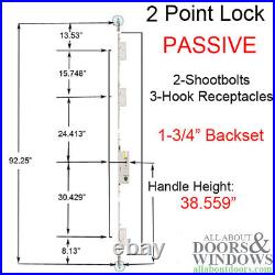 Anderesen Mortise Lock Passive Shootbolt P2000 with Rhino Hook Receptacle