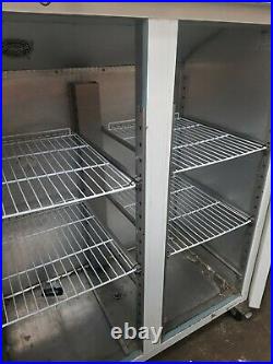 Apollo Commercial White Upright Double Door Fridge With Shelves Good Condition