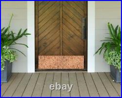 Artisan Copper Door Kick Plate, Screw Mount, 8x34in. Embossed TREE BARK Pattern