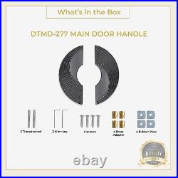 Black Finish 8-inches Round Shape Heavy Duty Main Door Handle Pack of 2 Pcs
