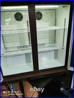 Brown under counter commercial double door glass fridge bottle cooler