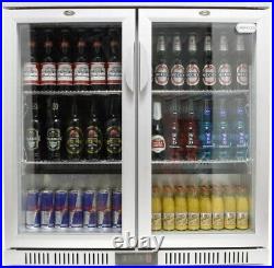 Cater-Cool CK1501LED Commercial Double Door Hinged Silver Bottle Cooler With LED