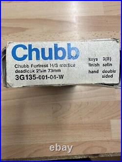 Chubb 3G135 2 7/8 73mm Fortress Mortice Deadlock Satin