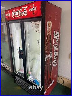 Coca Cola Double Glass Door Display/drink Fridge Shop Commercial Used