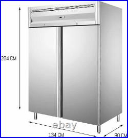 Commercial 1150L Double Door Upright Freezer Stainless Steel Refridgerator