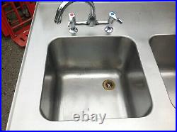 Commercial All Stainless Steel Catering Double Sink Without Doors-used