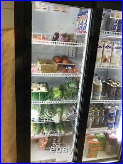 Commercial Display fridge Cooler double Sliding Doors LED lights collect SO206NY