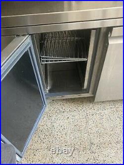 Commercial Kitchen under-counter Double Door Fridge Chiller Used Stainless Steel