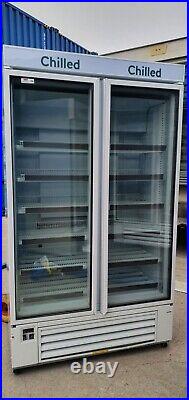Commercial Large Double Door Glass Display Drinks/food Chiller LED lights