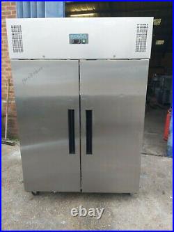 Commercial POLAR upright double door fridge chiller stainless steel liter +1/+4