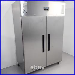 Commercial Stainless Fridge Double Door Chiller Upright Catering Deep Storage