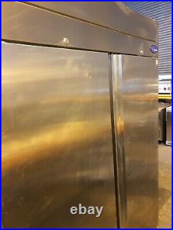 Commercial Stainless Steel Upright Double Door Fridge With Shelves VGC