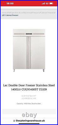 Commercial fridge stainless steel double door heavy duty on wheels