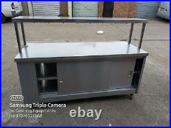 Commercial stainless steal hot-cupboard double sliding door with gentry shelf