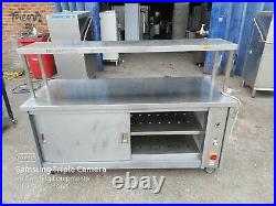 Commercial stainless steal hot-cupboard double sliding door with gentry shelf