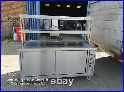 Commercial stainless steal hot-cupboard double sliding door with gentry shelfs