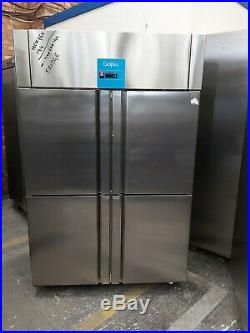 Commercial upright double door fridge Slim line stainless steel chiller used