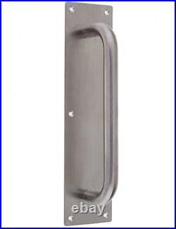 D-Bar Metal Door Handle Stainless Steel 300x19mm pull handle on 350x75mm plate