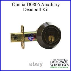 Deadbolt With Keyed Exterior and Thumbtrun Interior Omnia Auxiliary Deadbolt