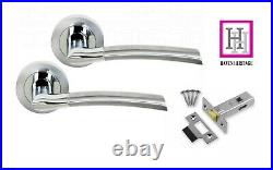 Door Handles on Rose Indiana Lever Style Chrome Finish Duo Door Pack Accessory