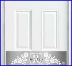 Door Kick Plate Roses Monogram All Sizes, 4 Finishes, & Mount Options