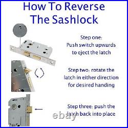 Door Lock Mortice Sashlock Bolt Through handles Radius Square 2Key 3 Lever Secur