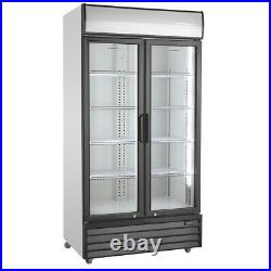 Double glass door fridge Commercial For Milk And Drinks