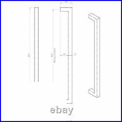 EUROSPEC SQUARED MITRED SINGLE PULL HANDLES 17 19 x 450mmPACK OF 10 STAINLESS