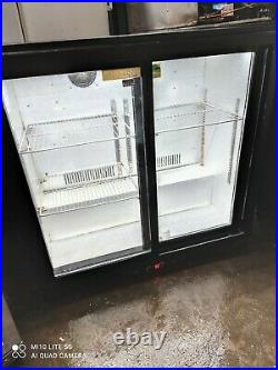 Eco cool Under counter commercial double sliding door glass fridge bottle cooler