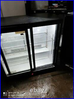 Eco cool Under counter commercial double sliding door glass fridge bottle cooler