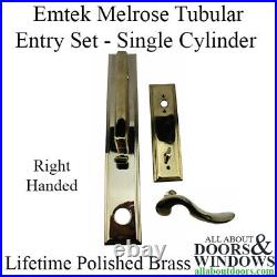 Emtek Melrose Brass Tubular Entry Set Right Handed Single Cylinder Door Handle