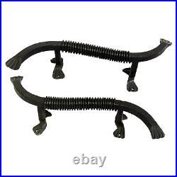 Entrance Door Handle in Hand Wrought Iron Black Left and Right Pull Set 15 Tall