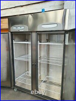 Foster Commercial Stainless Steel Upright Double Door Freezer With Shelves- VGC