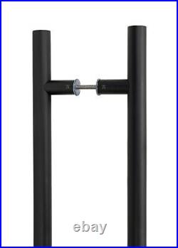 From The Anvil Door Large Pull Handles T Bar Steel Black Pewter