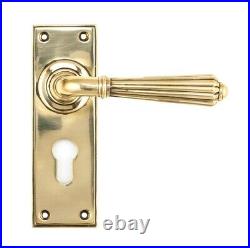 From The Anvil Door Lock Lever Handles Latch Set Aged Brass