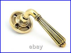 From The Anvil Door Lock Lever Handles Latch Set Aged Brass Unsprung