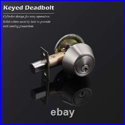 Gobrico 2 Keyed Alike Double Cylinder Deadbolts Door Locks, Satin Nickel, Keyd