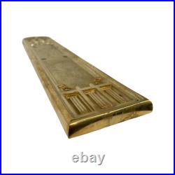 Greek Revival Push Plate in Solid Brass with Arched Top 18 Inches