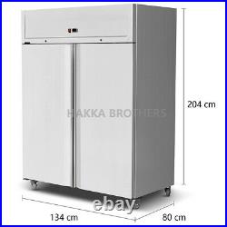 Hakka 1150L Double 2 Door Upright Freezer Commercial +2+8 Refrigerator